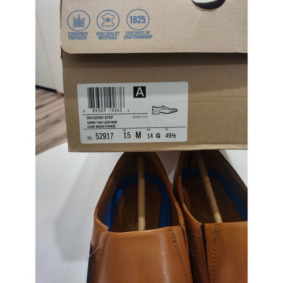 Whiddon Step Dark Tan Leather Loafers Size 15 M New In Box - Picture 8 of 8